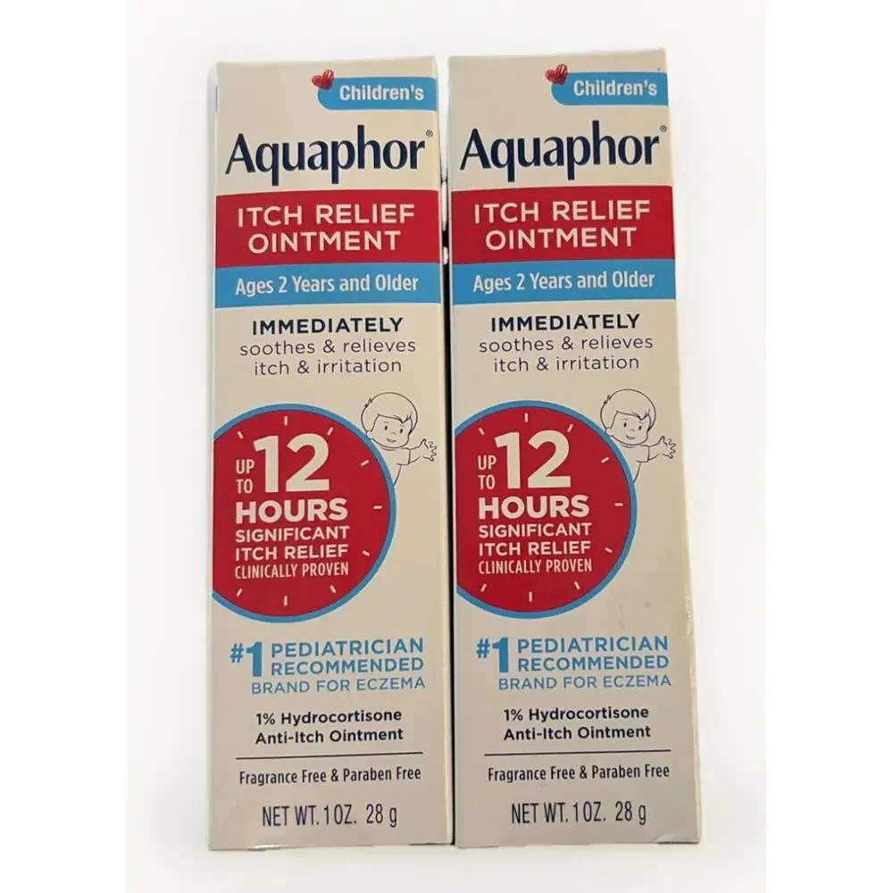 Aquaphor Children’s Itch Relief Ointment 1% Hydrocortisone 1oz 2 Pack EXP 05/26